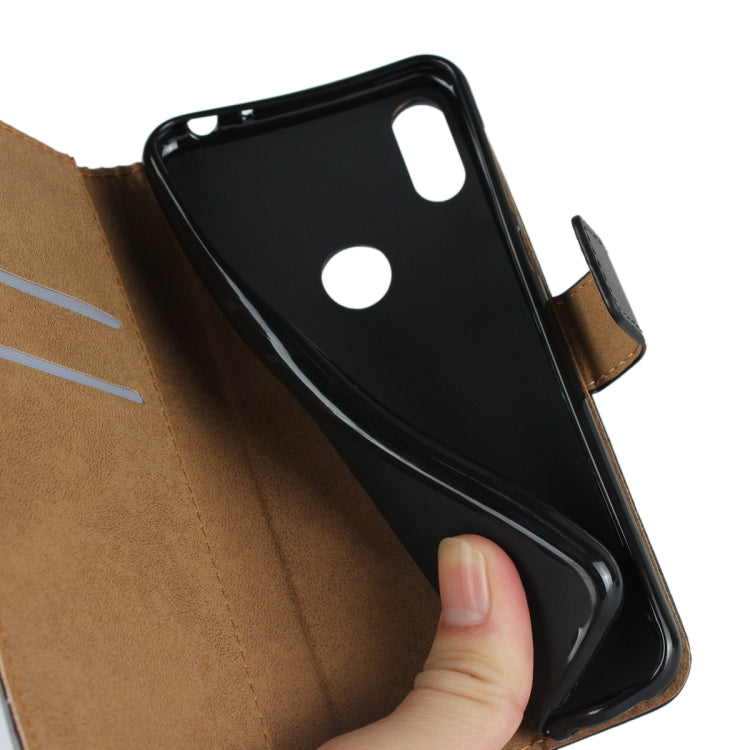 Leather Horizontal Flip Holster for Moto P30 Play ,with Magnetic Clasp and Bracket and Card Slot and Wallet(Black)