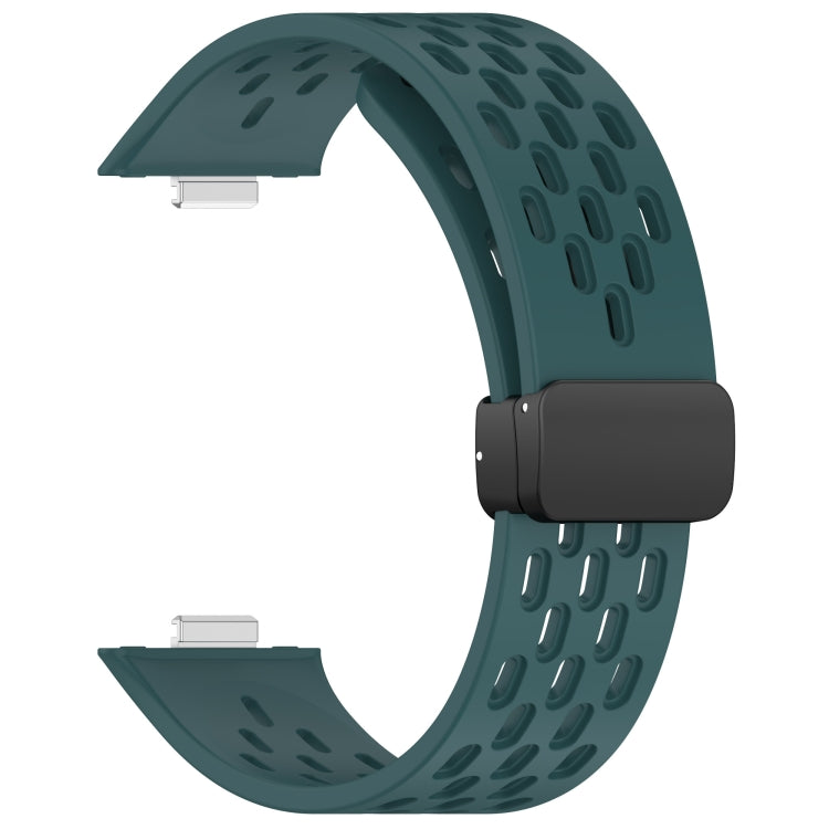 For Huawei Watch Fit4 / Fit4 Pro / Fit3 Folding Magnetic Buckle Silicone Watch Band