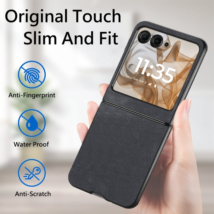 For Motorola Razr 50 Vintage Leather PC Back Cover Phone Case