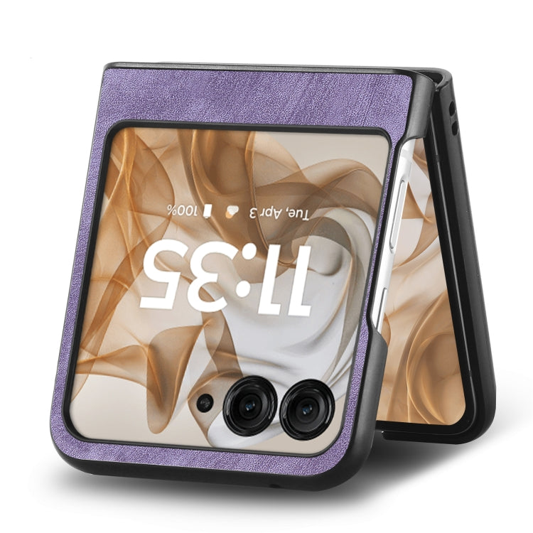 For Motorola Razr 50 Vintage Leather PC Back Cover Phone Case