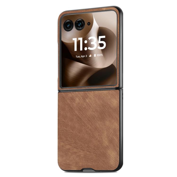For Motorola Razr 60 Vintage Leather PC Back Cover Phone Case