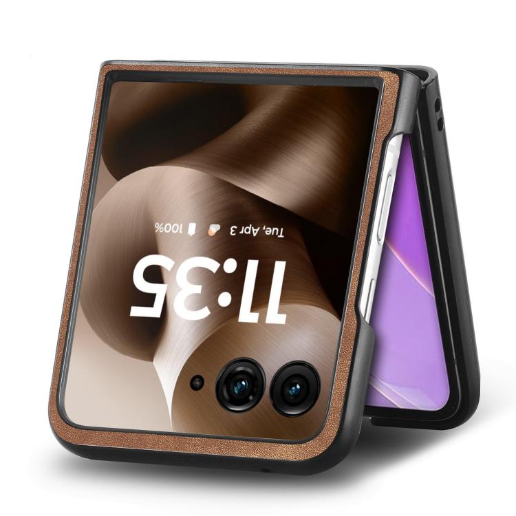 For Motorola Razr 60 Vintage Leather PC Back Cover Phone Case