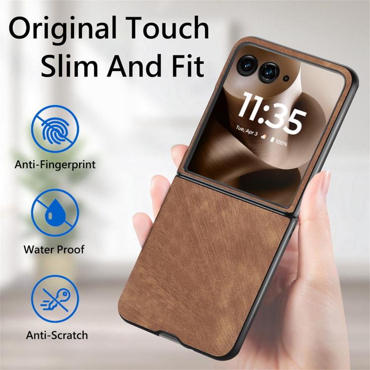 For Motorola Razr 60 Vintage Leather PC Back Cover Phone Case
