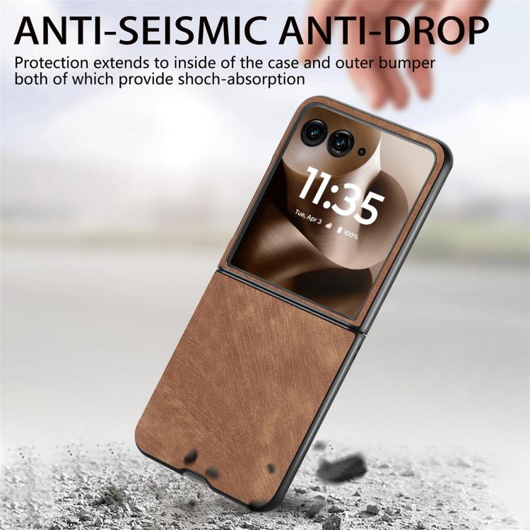 For Motorola Razr 60 Vintage Leather PC Back Cover Phone Case