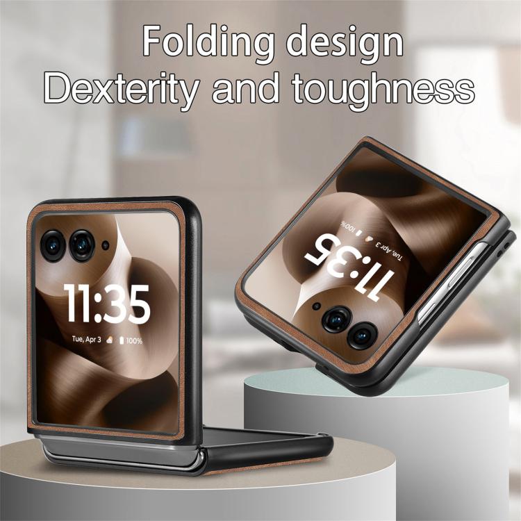For Motorola Razr 60 Vintage Leather PC Back Cover Phone Case