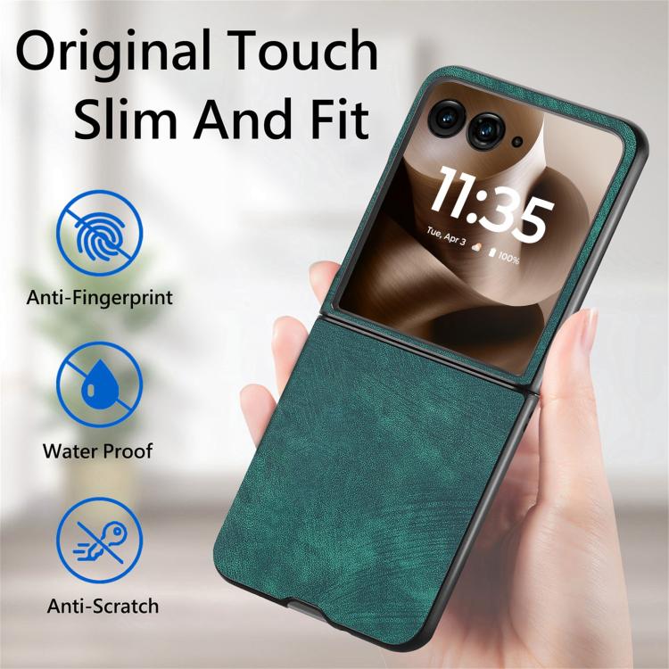 For Motorola Razr 60 Vintage Leather PC Back Cover Phone Case