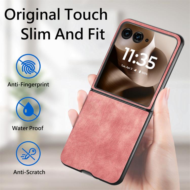 For Motorola Razr 60 Vintage Leather PC Back Cover Phone Case