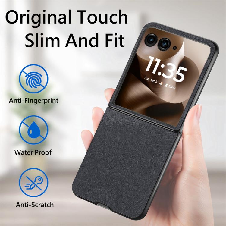 For Motorola Razr 60 Ultra Vintage Leather PC Back Cover Phone Case