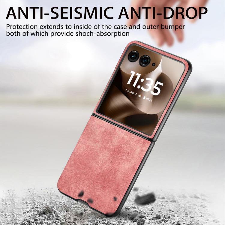 For Motorola Razr 60 Ultra Vintage Leather PC Back Cover Phone Case