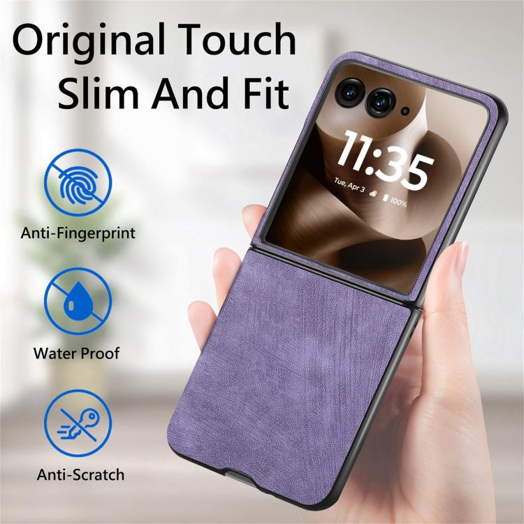 For Motorola Razr 60 Ultra Vintage Leather PC Back Cover Phone Case