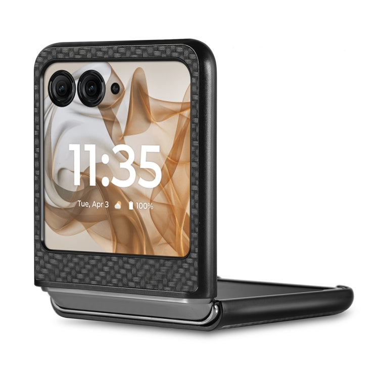 For Motorola Razr 50 Carbon Fiber Texture Leather Back Phone Case