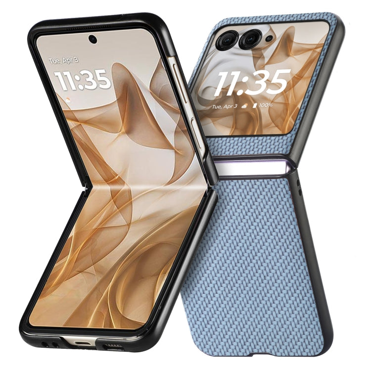For Motorola Razr 50 Carbon Fiber Texture Leather Back Phone Case