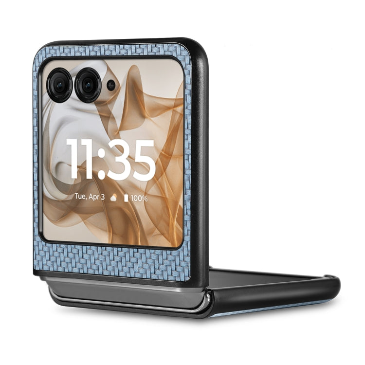 For Motorola Razr 50 Carbon Fiber Texture Leather Back Phone Case