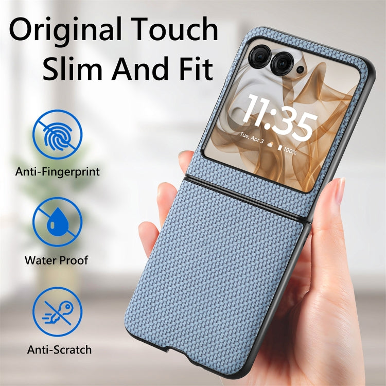For Motorola Razr 50 Carbon Fiber Texture Leather Back Phone Case