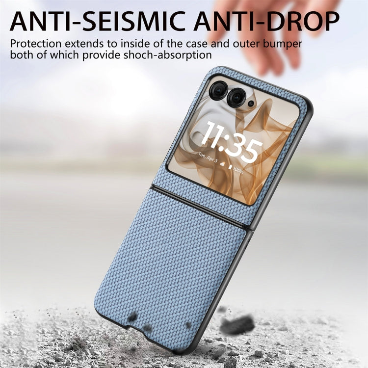 For Motorola Razr 50 Carbon Fiber Texture Leather Back Phone Case