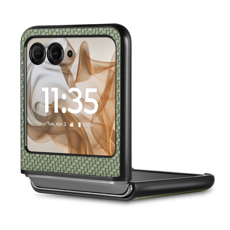 For Motorola Razr 50 Carbon Fiber Texture Leather Back Phone Case