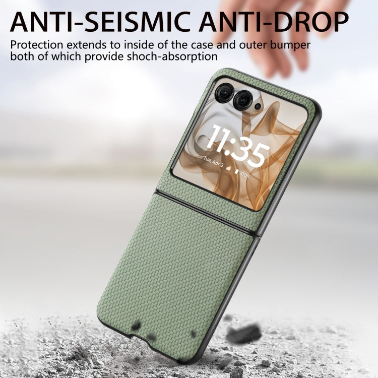 For Motorola Razr 50 Carbon Fiber Texture Leather Back Phone Case