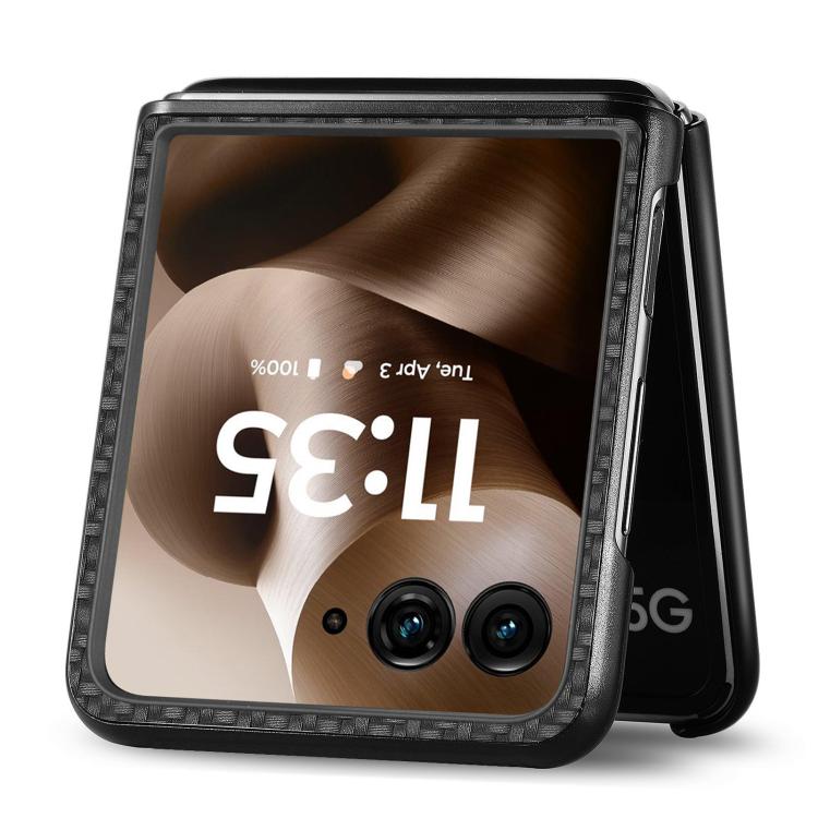 For Motorola Razr 60 Carbon Fiber Texture Leather Back Phone Case