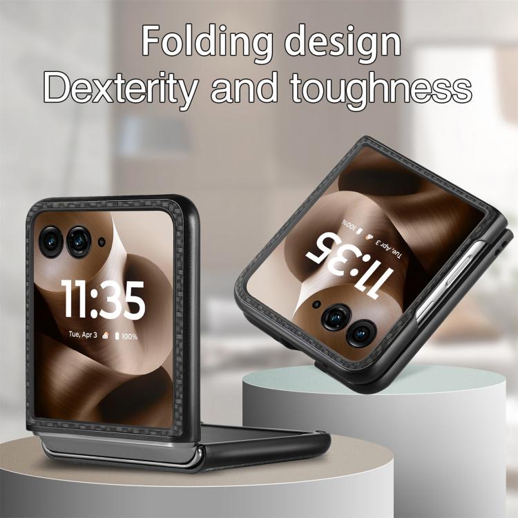 For Motorola Razr 60 Carbon Fiber Texture Leather Back Phone Case