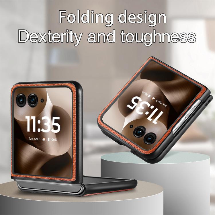 For Motorola Razr 60 Carbon Fiber Texture Leather Back Phone Case