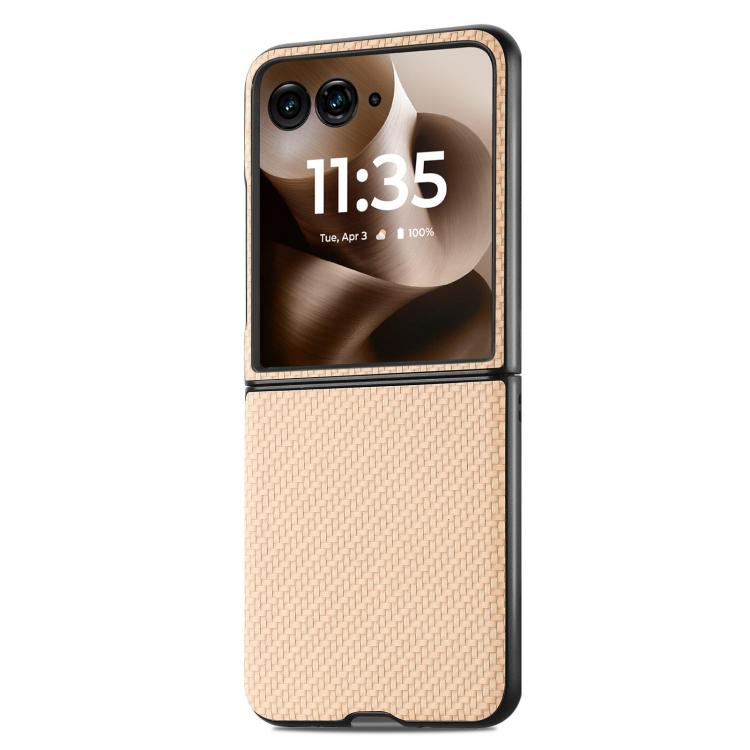 For Motorola Razr 60 Carbon Fiber Texture Leather Back Phone Case