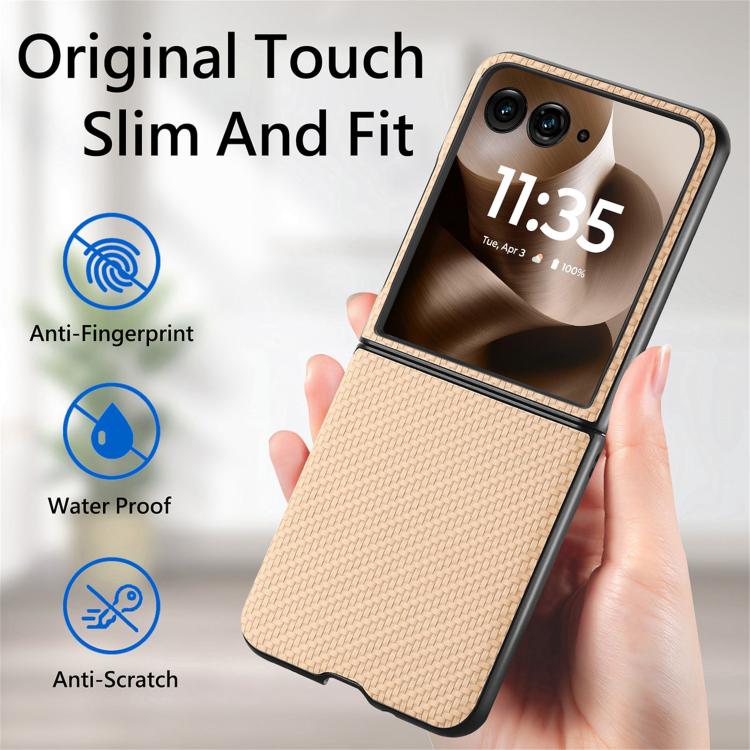 For Motorola Razr 60 Carbon Fiber Texture Leather Back Phone Case