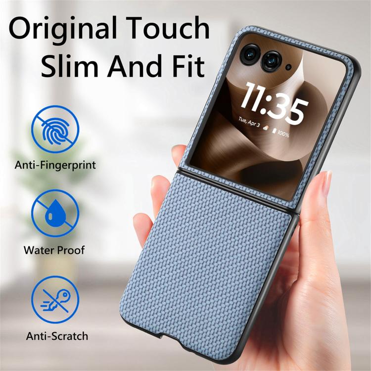 For Motorola Razr 60 Ultra Carbon Fiber Texture Leather Back Phone Case
