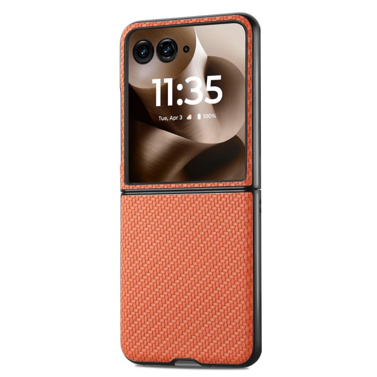 For Motorola Razr 60 Ultra Carbon Fiber Texture Leather Back Phone Case