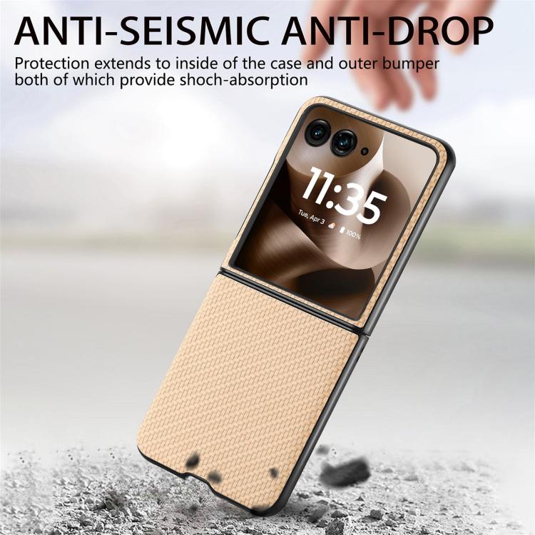 For Motorola Razr 60 Ultra Carbon Fiber Texture Leather Back Phone Case