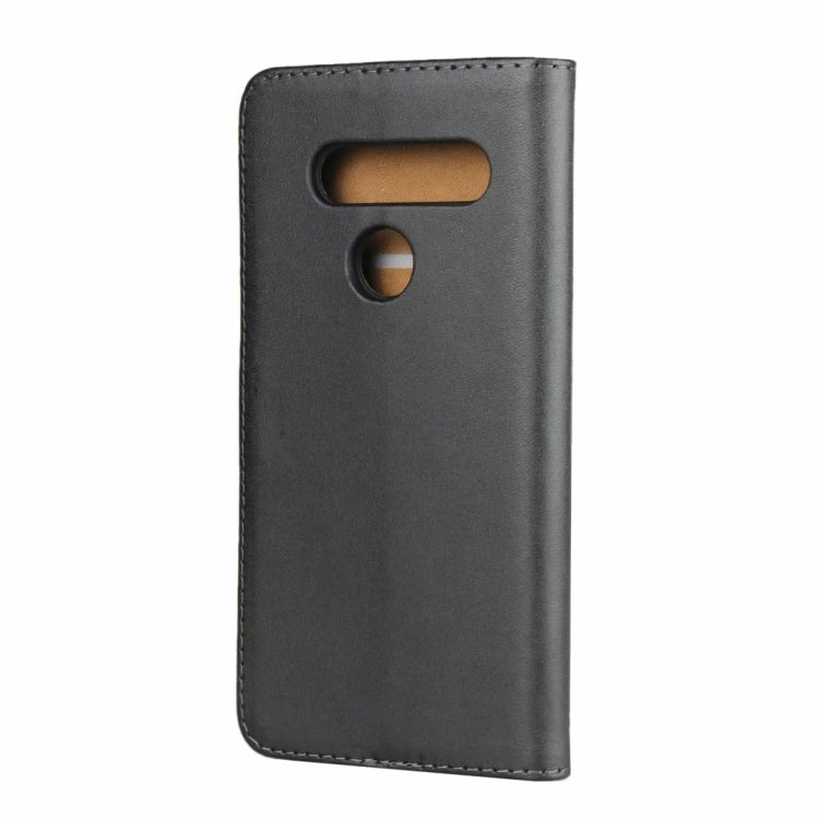 Leather Horizontal Flip Holster for LG V40 ThinQ , with Magnetic Clasp and Bracket and Card Slot and Wallet(Black)