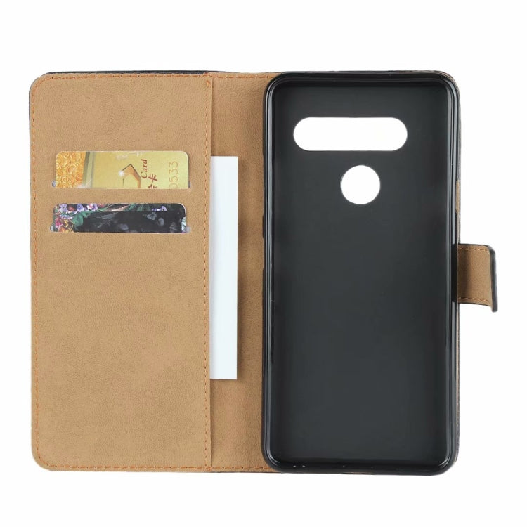 Leather Horizontal Flip Holster for LG V40 ThinQ , with Magnetic Clasp and Bracket and Card Slot and Wallet(Black)