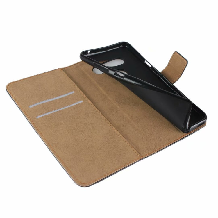 Leather Horizontal Flip Holster for LG V40 ThinQ , with Magnetic Clasp and Bracket and Card Slot and Wallet(Black)