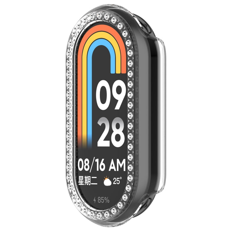 For Xiaomi Smart Band 9 NFC Diamond Half Coverage Hollow PC Watch Protective Case