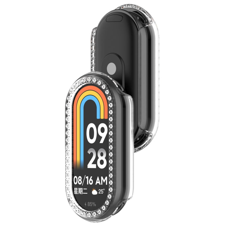For Xiaomi Smart Band 9 NFC Diamond Half Coverage Hollow PC Watch Protective Case