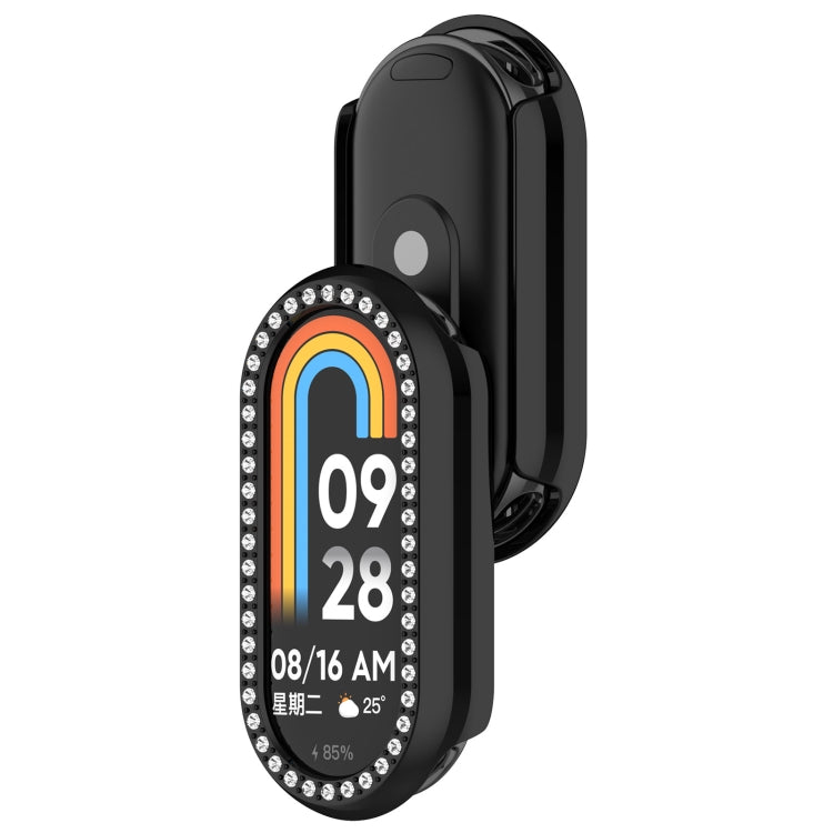 For Xiaomi Smart Band 9 NFC Diamond Half Coverage Hollow PC Watch Protective Case