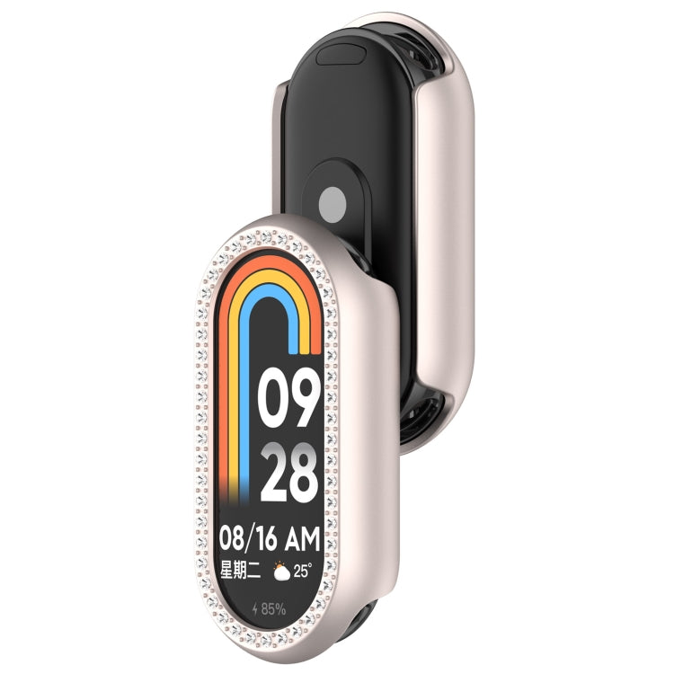 For Xiaomi Smart Band 9 NFC Diamond Half Coverage Hollow PC Watch Protective Case