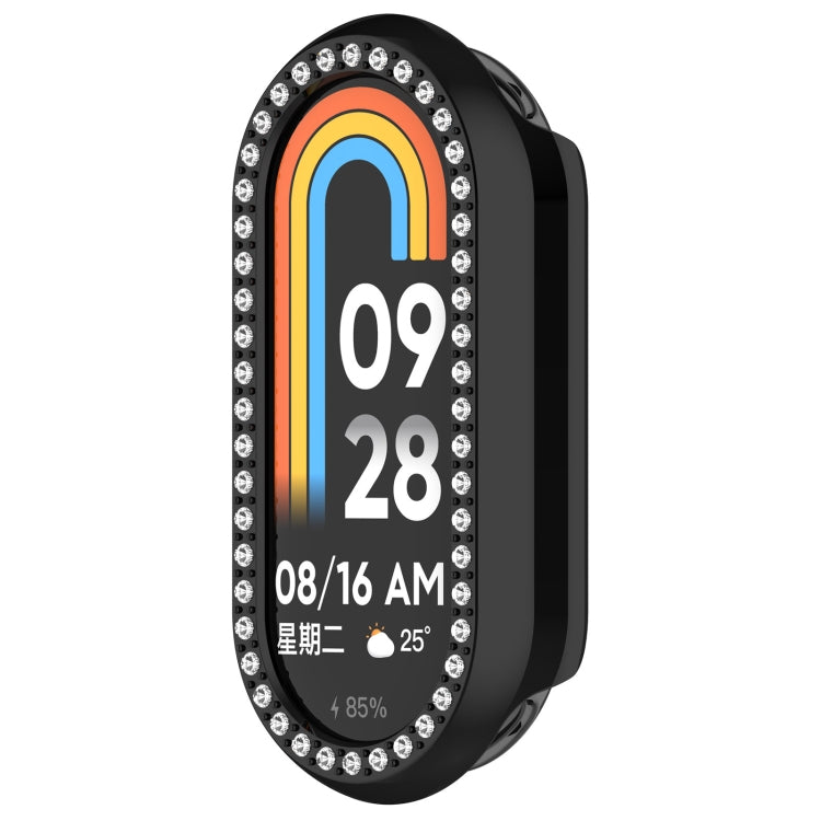 For Xiaomi Smart Band 9 Diamond Half Coverage Hollow PC Watch Protective Case