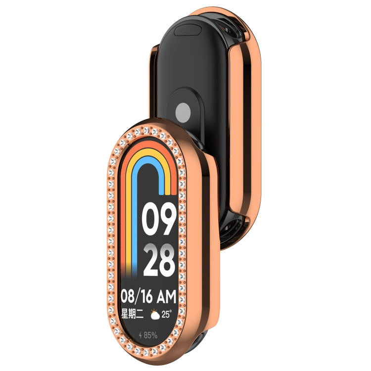 For Xiaomi Smart Band 9 Diamond Half Coverage Hollow PC Watch Protective Case