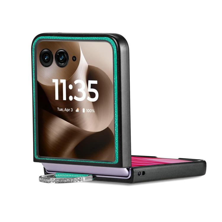 For Motorola Razr 60 Ultra Litchi Texture Leather Ring Fold Phone Case