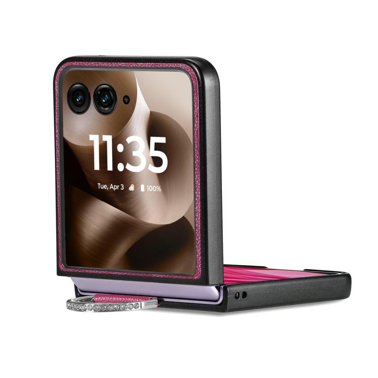 For Motorola Razr 60 Ultra Litchi Texture Leather Ring Fold Phone Case