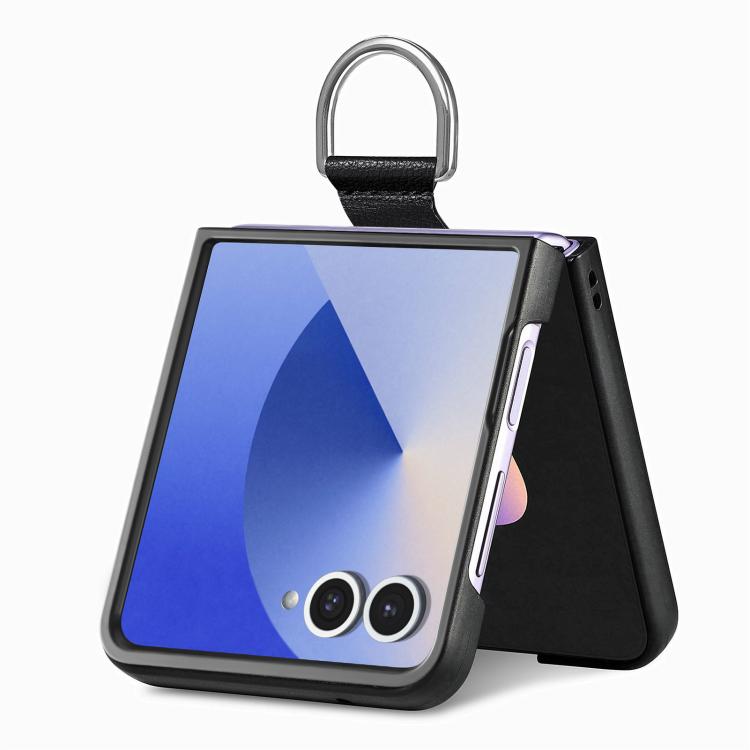 For Galaxy Z Flip7 5G Litchi Texture Leather Ring Phone Case