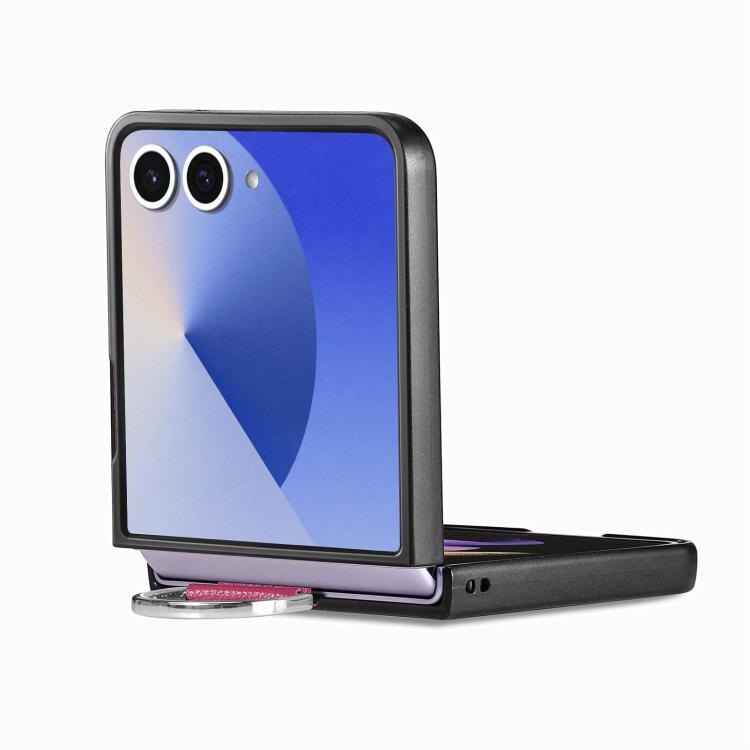 For Galaxy Z Flip7 5G Litchi Texture Leather Ring Phone Case