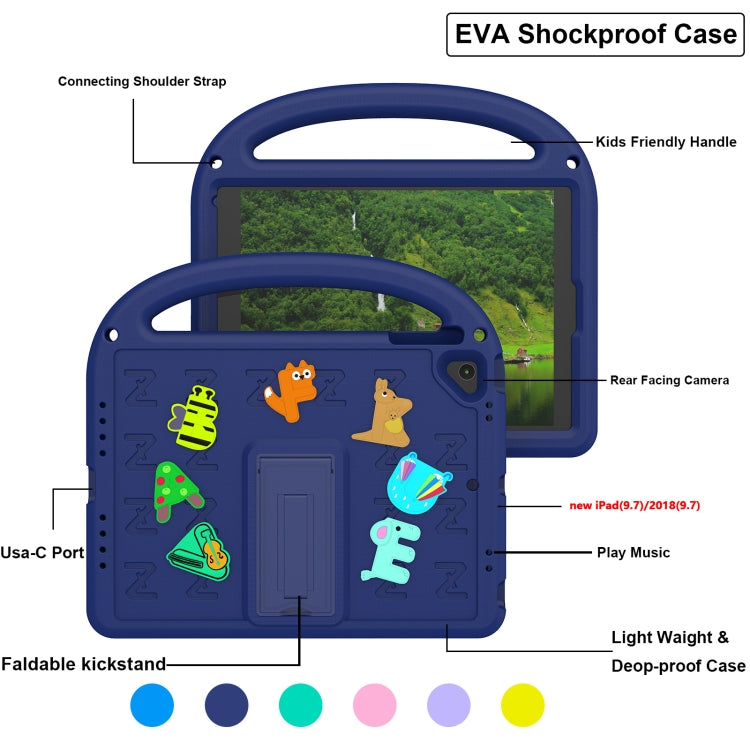 For iPad Air 2 / Air / 9.7 2018 Cartoon Sparrow EVA Shockproof Tablet Case