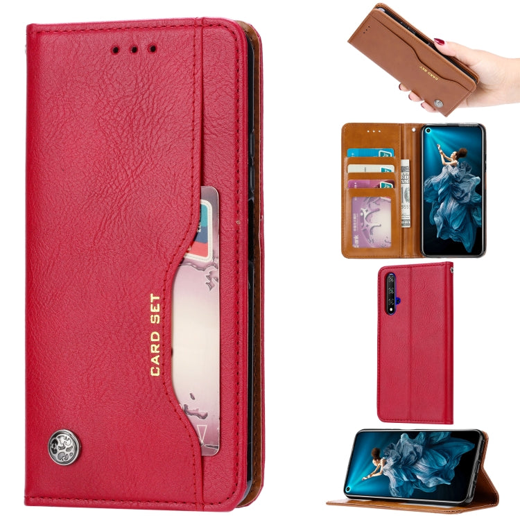 Knead Skin Texture Horizontal Flip Leather Case for Huawei Honor 20, with Photo Frame & Holder & Card Slots & Wallet