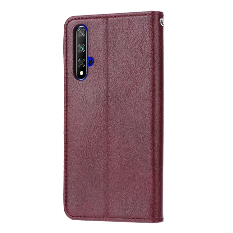 Knead Skin Texture Horizontal Flip Leather Case for Huawei Honor 20, with Photo Frame & Holder & Card Slots & Wallet