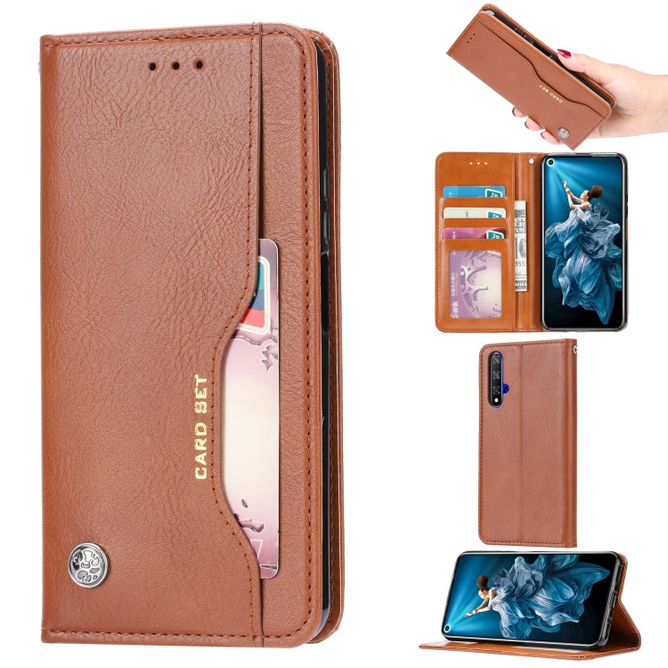 Knead Skin Texture Horizontal Flip Leather Case for Huawei Honor 20, with Photo Frame & Holder & Card Slots & Wallet