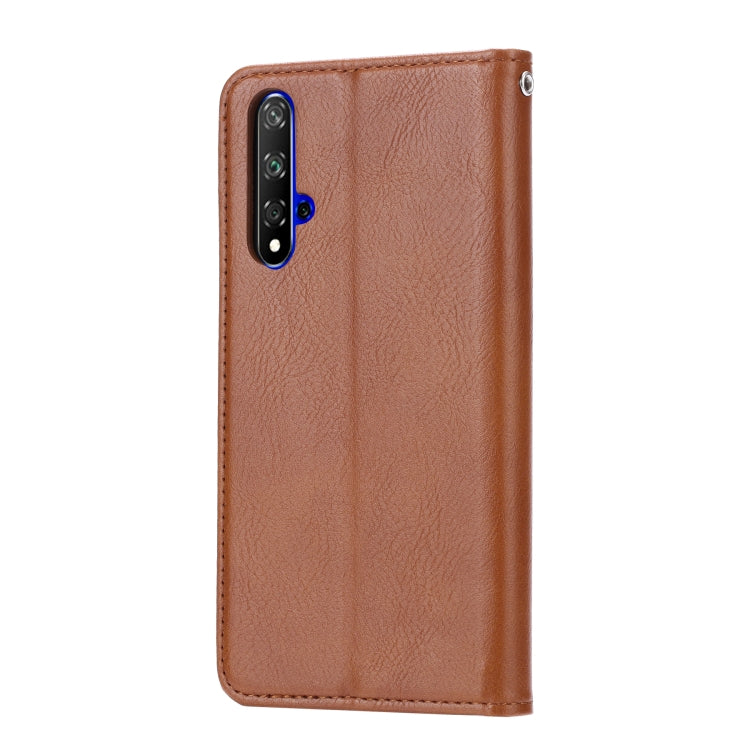 Knead Skin Texture Horizontal Flip Leather Case for Huawei Honor 20, with Photo Frame & Holder & Card Slots & Wallet