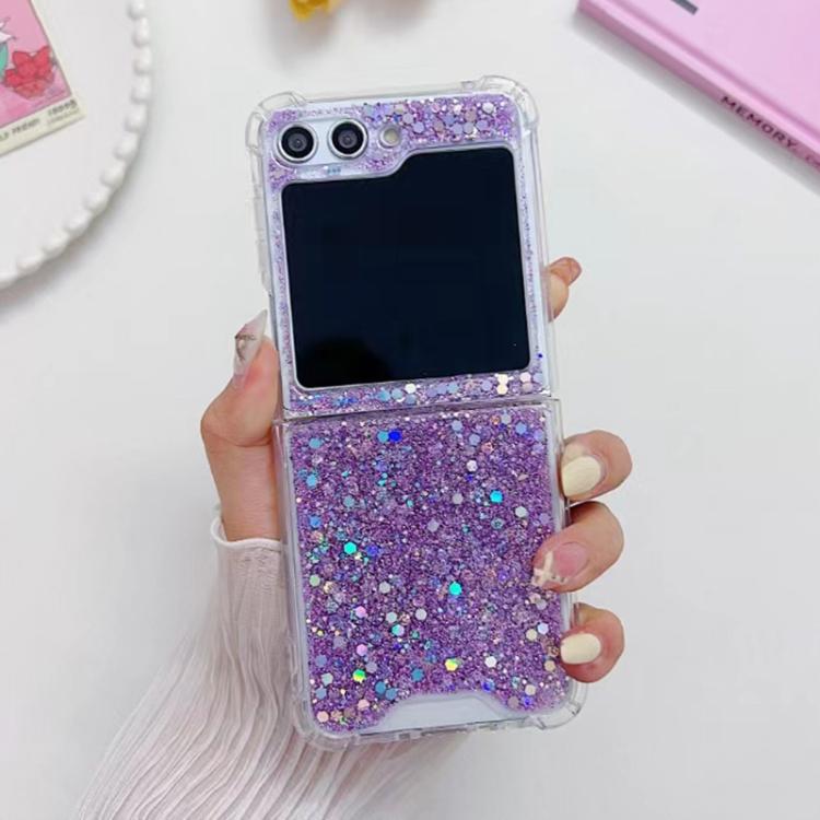 For Samsung Galaxy Z Flip7 Glitter Sequins Epoxy TPU Phone Case