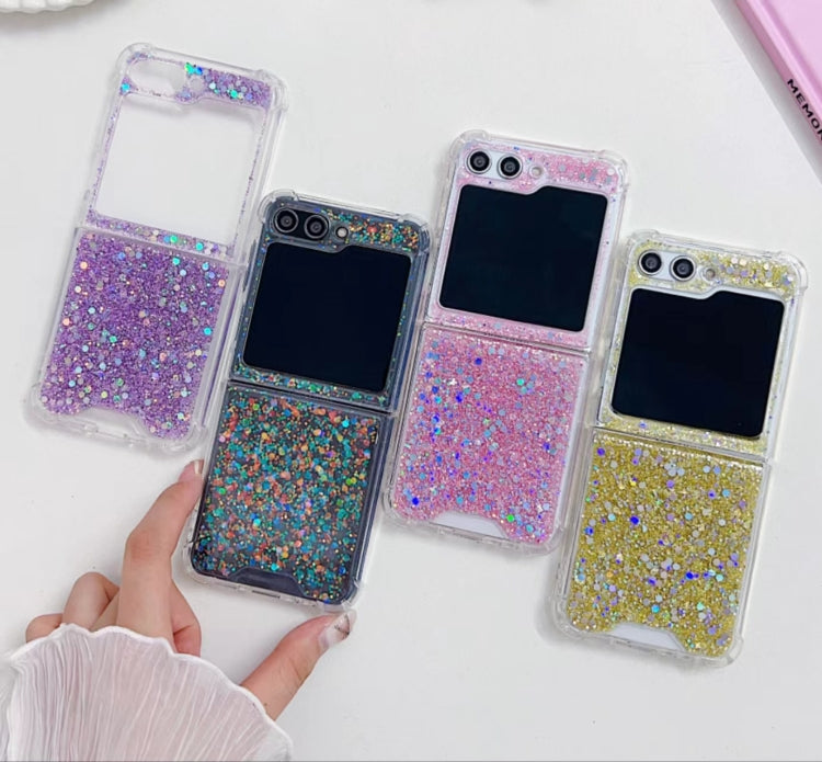 For Samsung Galaxy Z Flip7 FE / Flip6 Glitter Sequins Epoxy TPU Phone Case