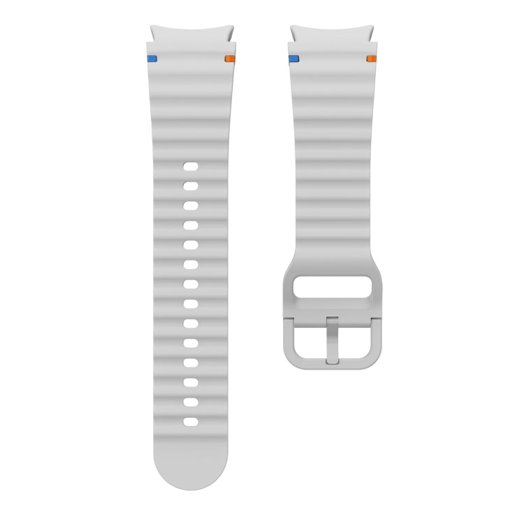 For Samsung Galaxy Watch 6 Classic Wave Pattern Stitched Silicone Watch Band